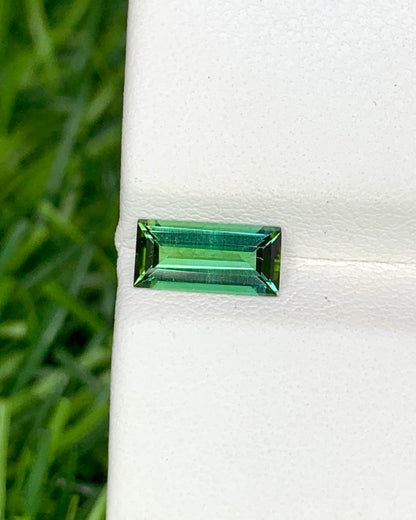 Natural Green Tourmaline 0.80 Carat 8.6x4.1 MM Baguette Shape Faceted Gemstone
