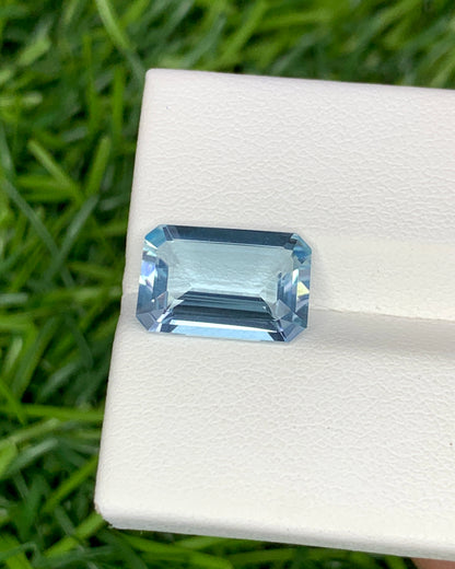Natural Aquamarine 3.19 Carat 12x8 MM Octagon Shape Faceted Gemstone