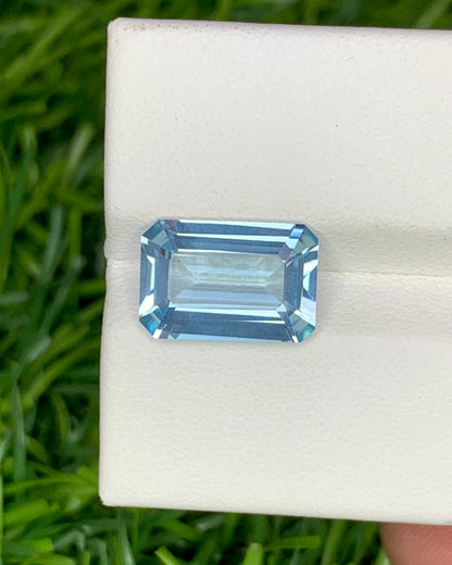 Natural Aquamarine 3.19 Carat 12x8 MM Octagon Shape Faceted Gemstone