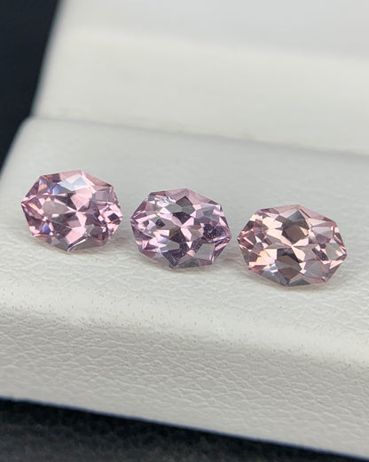 Natural Rare Dragon Garnet / Fluorescent Chromium Vanadium Malaya Garnet Lot 1.02 Carat 5x3.8 MM Fancy Shape Faceted Gemstone 3 Piece Lot