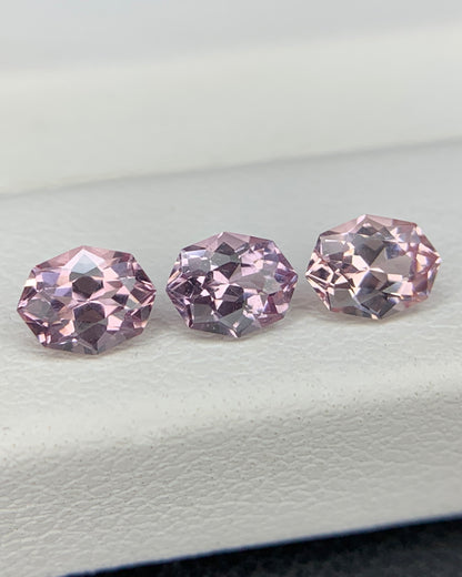 Natural Rare Dragon Garnet / Fluorescent Chromium Vanadium Malaya Garnet Lot 1.02 Carat 5x3.8 MM Fancy Shape Faceted Gemstone 3 Piece Lot