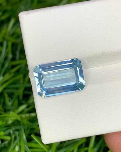 Natural Aquamarine 3.19 Carat 12x8 MM Octagon Shape Faceted Gemstone