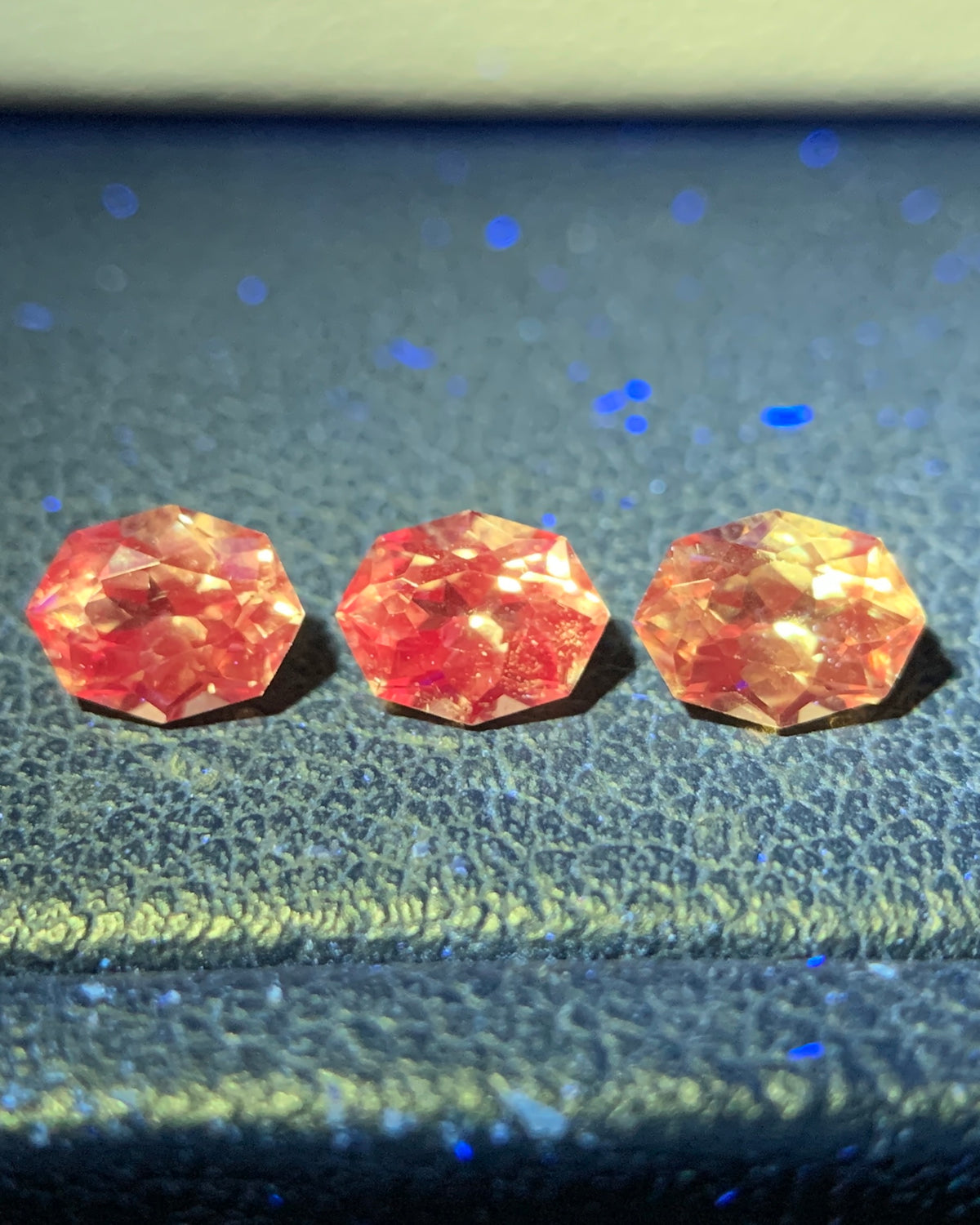 Natural Rare Dragon Garnet / Fluorescent Chromium Vanadium Malaya Garnet Lot 1.02 Carat 5x3.8 MM Fancy Shape Faceted Gemstone 3 Piece Lot