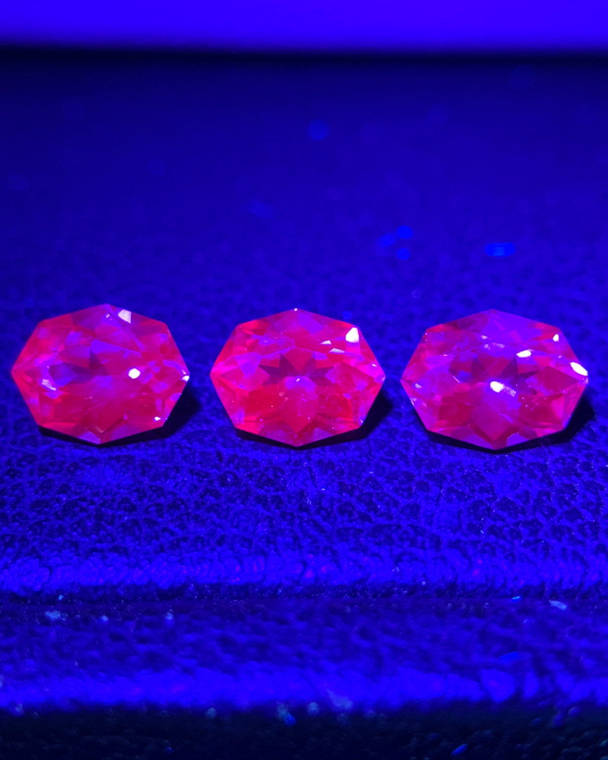 Natural Rare Dragon Garnet / Fluorescent Chromium Vanadium Malaya Garnet Lot 1.02 Carat 5x3.8 MM Fancy Shape Faceted Gemstone 3 Piece Lot