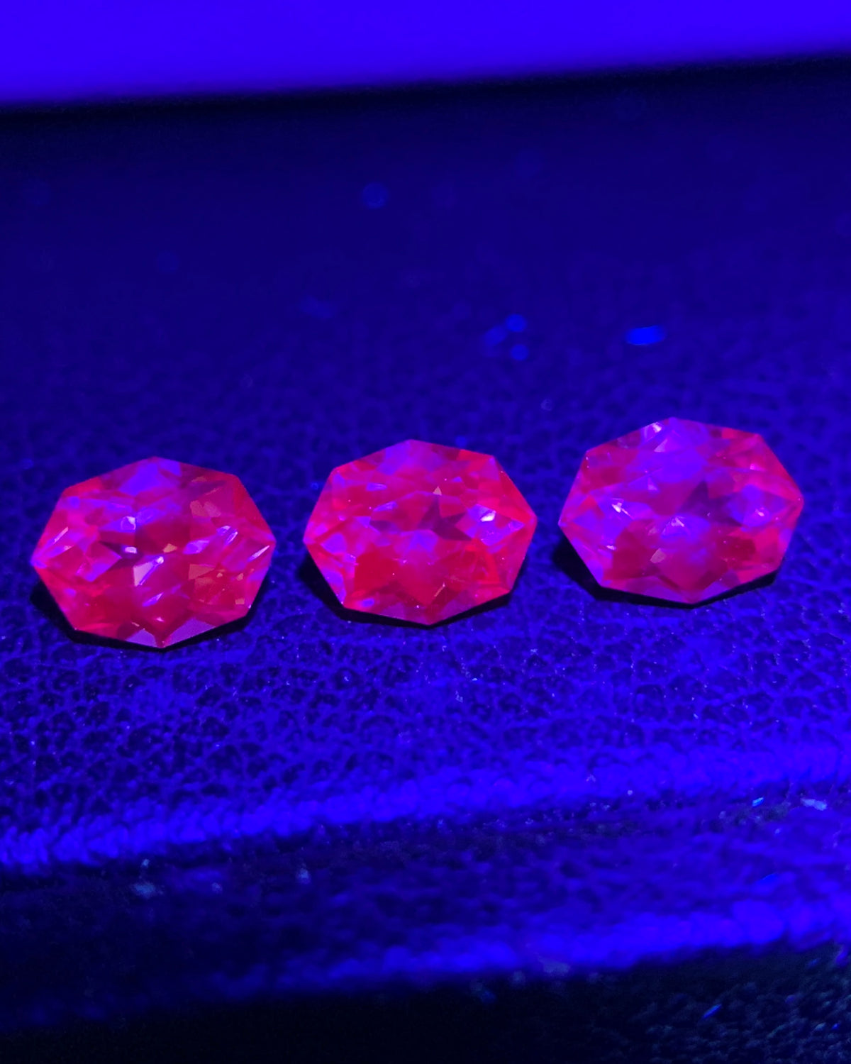 Natural Rare Dragon Garnet / Fluorescent Chromium Vanadium Malaya Garnet Lot 1.02 Carat 5x3.8 MM Fancy Shape Faceted Gemstone 3 Piece Lot