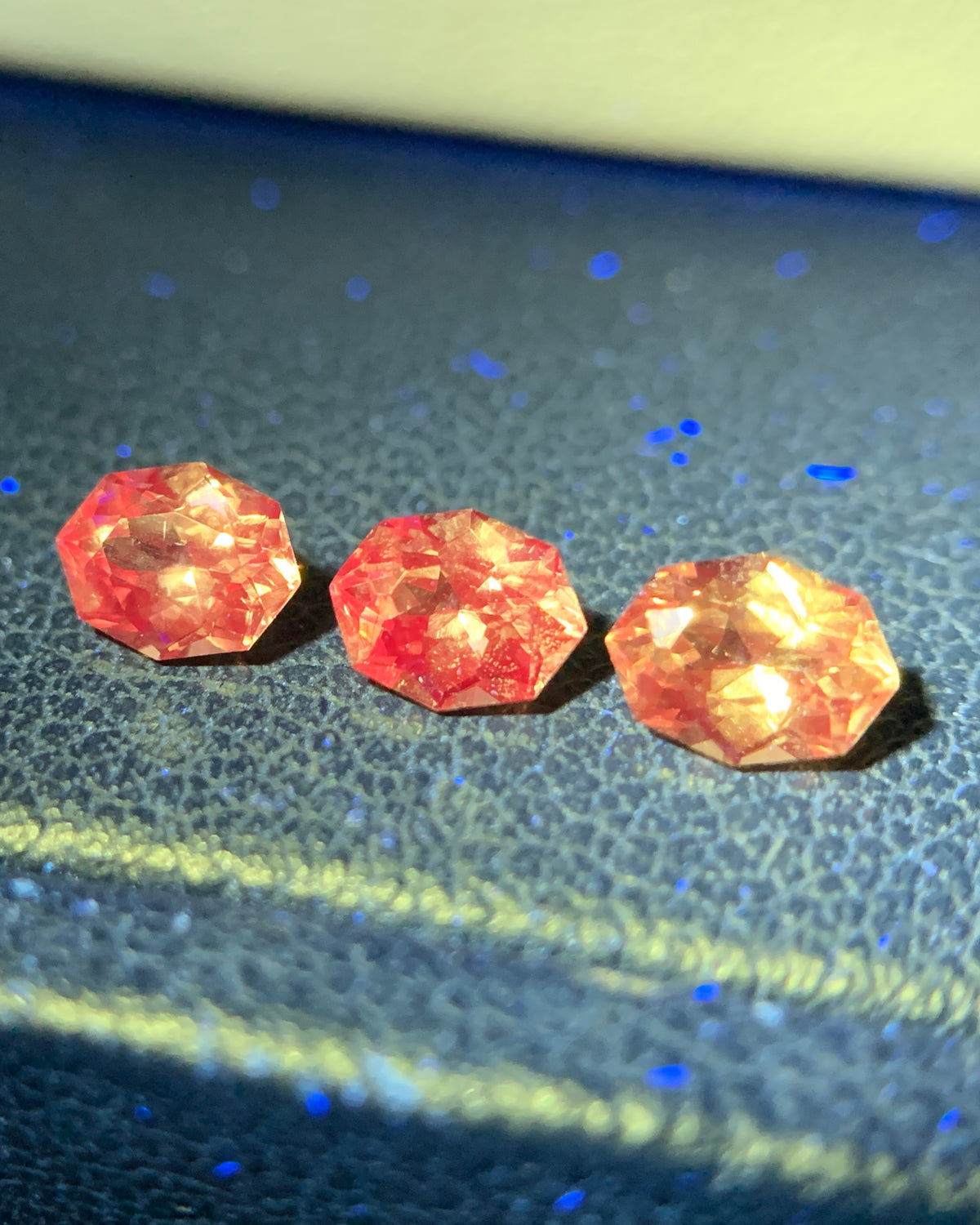 Natural Rare Dragon Garnet / Fluorescent Chromium Vanadium Malaya Garnet Lot 1.02 Carat 5x3.8 MM Fancy Shape Faceted Gemstone 3 Piece Lot