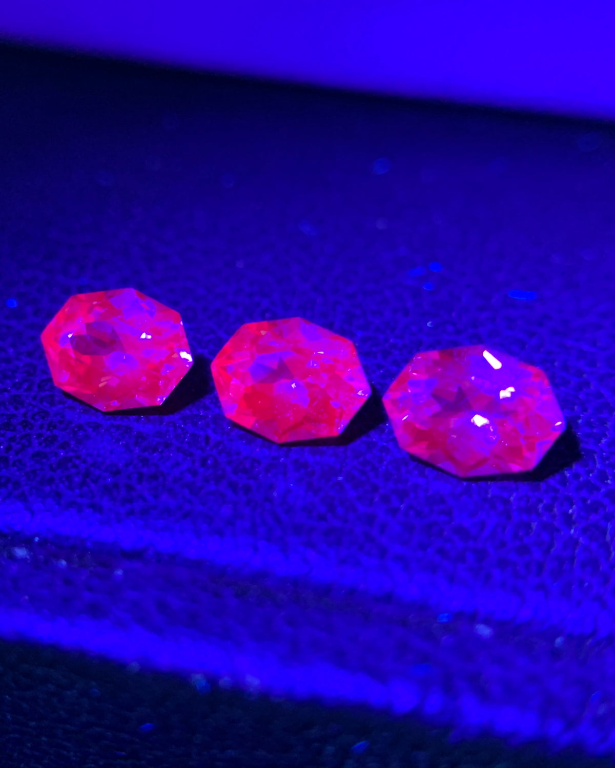Natural Rare Dragon Garnet / Fluorescent Chromium Vanadium Malaya Garnet Lot 1.02 Carat 5x3.8 MM Fancy Shape Faceted Gemstone 3 Piece Lot
