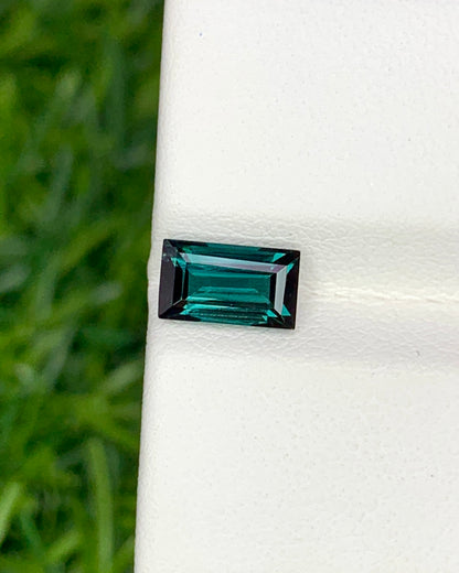 Natural Indicolite Tourmaline 1.10 Carat 7.5x4 MM Baguette Shape Faceted Gemstone