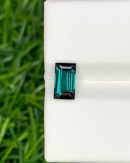 Natural Indicolite Tourmaline 1.10 Carat 7.5x4 MM Baguette Shape Faceted Gemstone