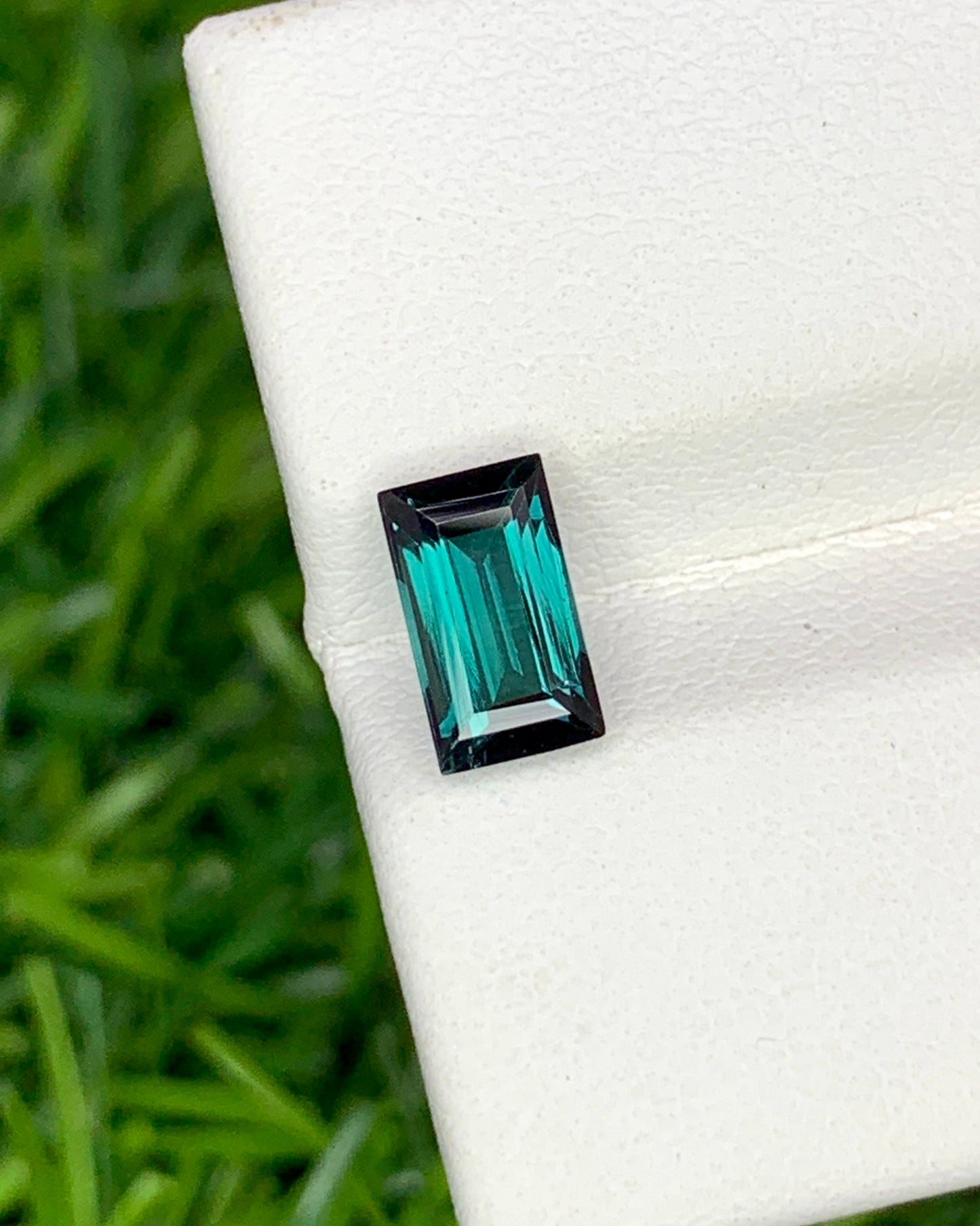 Natural Indicolite Tourmaline 1.10 Carat 7.5x4 MM Baguette Shape Faceted Gemstone