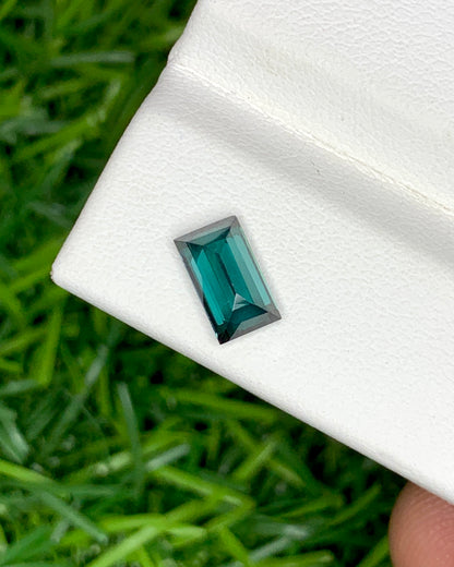 Natural Indicolite Tourmaline 1.10 Carat 7.5x4 MM Baguette Shape Faceted Gemstone