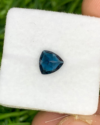 Natural Blue Tourmaline 0.56 Carat 5.3x5.3 MM Trillion Shape Faceted Gemstone