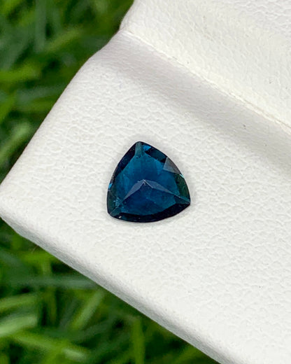 Natural Blue Tourmaline 0.56 Carat 5.3x5.3 MM Trillion Shape Faceted Gemstone