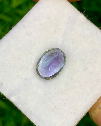 Natural Bi Color Tanzanite 1.36 Carat 7.6x5.6 MM Oval Shape Faceted Gemstone