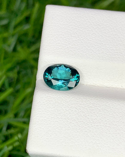 Natural Indicolite Tourmaline 1.09 Carat 7.8x6 MM Oval Shape Faceted Gemstone