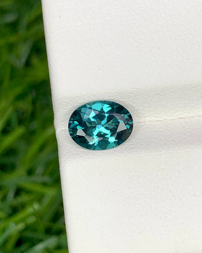Natural Indicolite Tourmaline 1.09 Carat 7.8x6 MM Oval Shape Faceted Gemstone