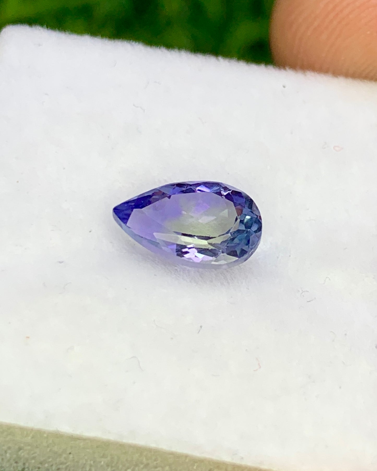 Natural Bi Color Tanzanite 1.01 Carat 8x5.2 MM Pear Shape Faceted Gemstone