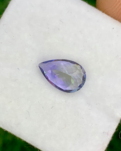 Natural Bi Color Tanzanite 1.01 Carat 8x5.2 MM Pear Shape Faceted Gemstone