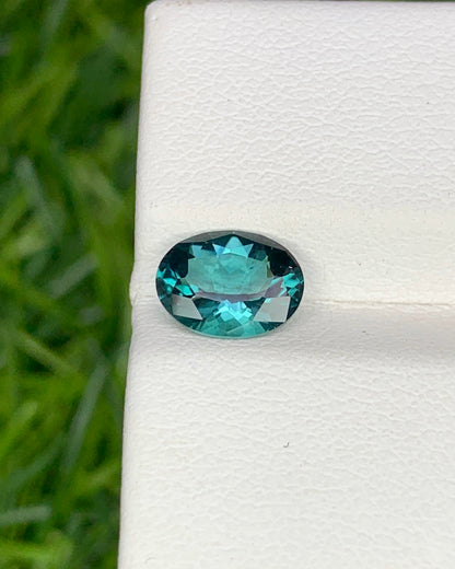 Natural Indicolite Tourmaline 1.09 Carat 7.8x6 MM Oval Shape Faceted Gemstone
