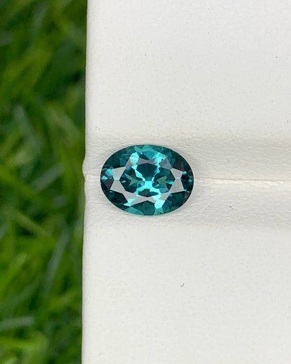 Natural Indicolite Tourmaline 1.09 Carat 7.8x6 MM Oval Shape Faceted Gemstone