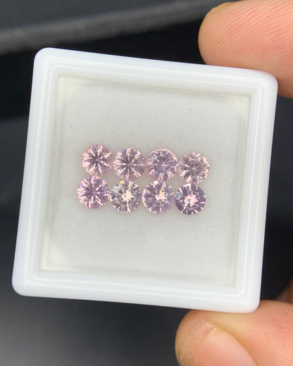 Natural Rare Dragon Garnet / Fluorescent Chromium Vanadium Malaya Garnet Lot 2.03 Carat 4x4 MM Round Shape Faceted Gemstone 8 Piece Lot