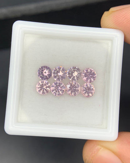 Natural Rare Dragon Garnet / Fluorescent Chromium Vanadium Malaya Garnet Lot 2.03 Carat 4x4 MM Round Shape Faceted Gemstone 8 Piece Lot