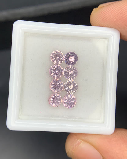 Natural Rare Dragon Garnet / Fluorescent Chromium Vanadium Malaya Garnet Lot 2.03 Carat 4x4 MM Round Shape Faceted Gemstone 8 Piece Lot