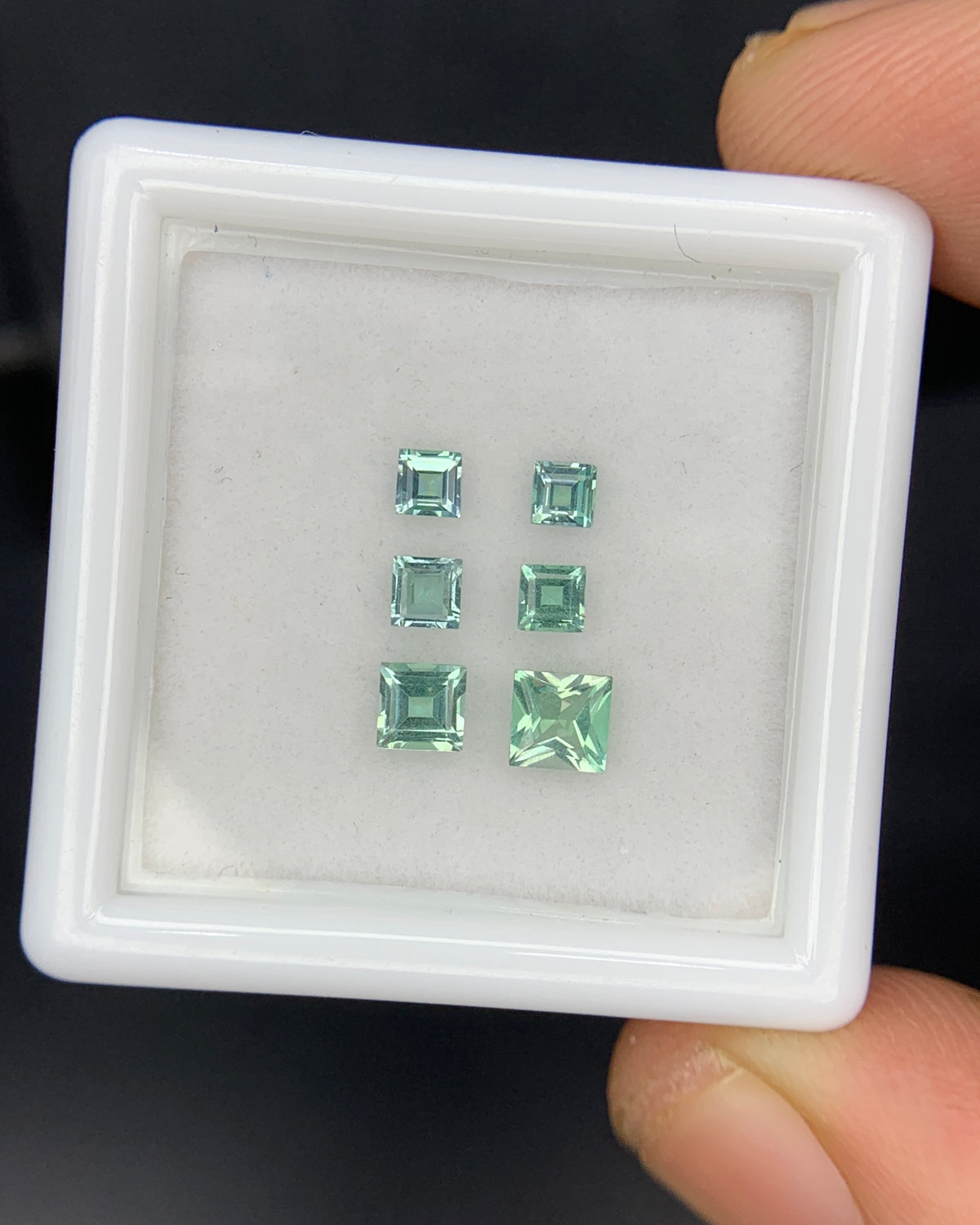 Natural Rare Kornerupine Lot 0.75 Carat Mix Size Square Shape Faceted Gemstone 6 Piece Lot