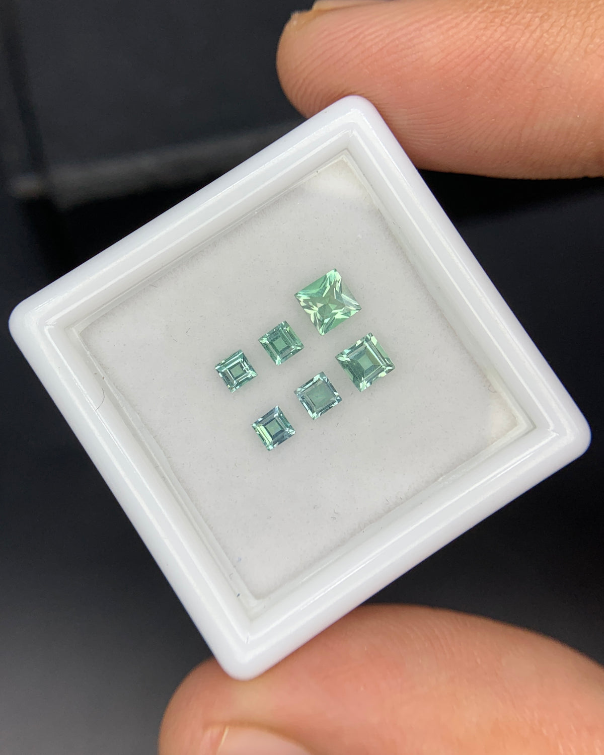 Natural Rare Kornerupine Lot 0.75 Carat Mix Size Square Shape Faceted Gemstone 6 Piece Lot