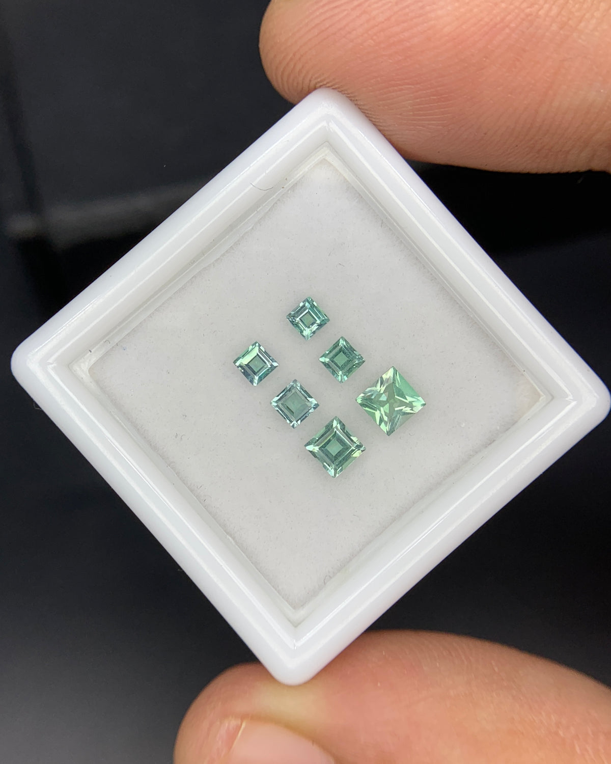 Natural Rare Kornerupine Lot 0.75 Carat Mix Size Square Shape Faceted Gemstone 6 Piece Lot