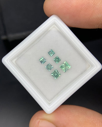 Natural Rare Kornerupine Lot 0.75 Carat Mix Size Square Shape Faceted Gemstone 6 Piece Lot