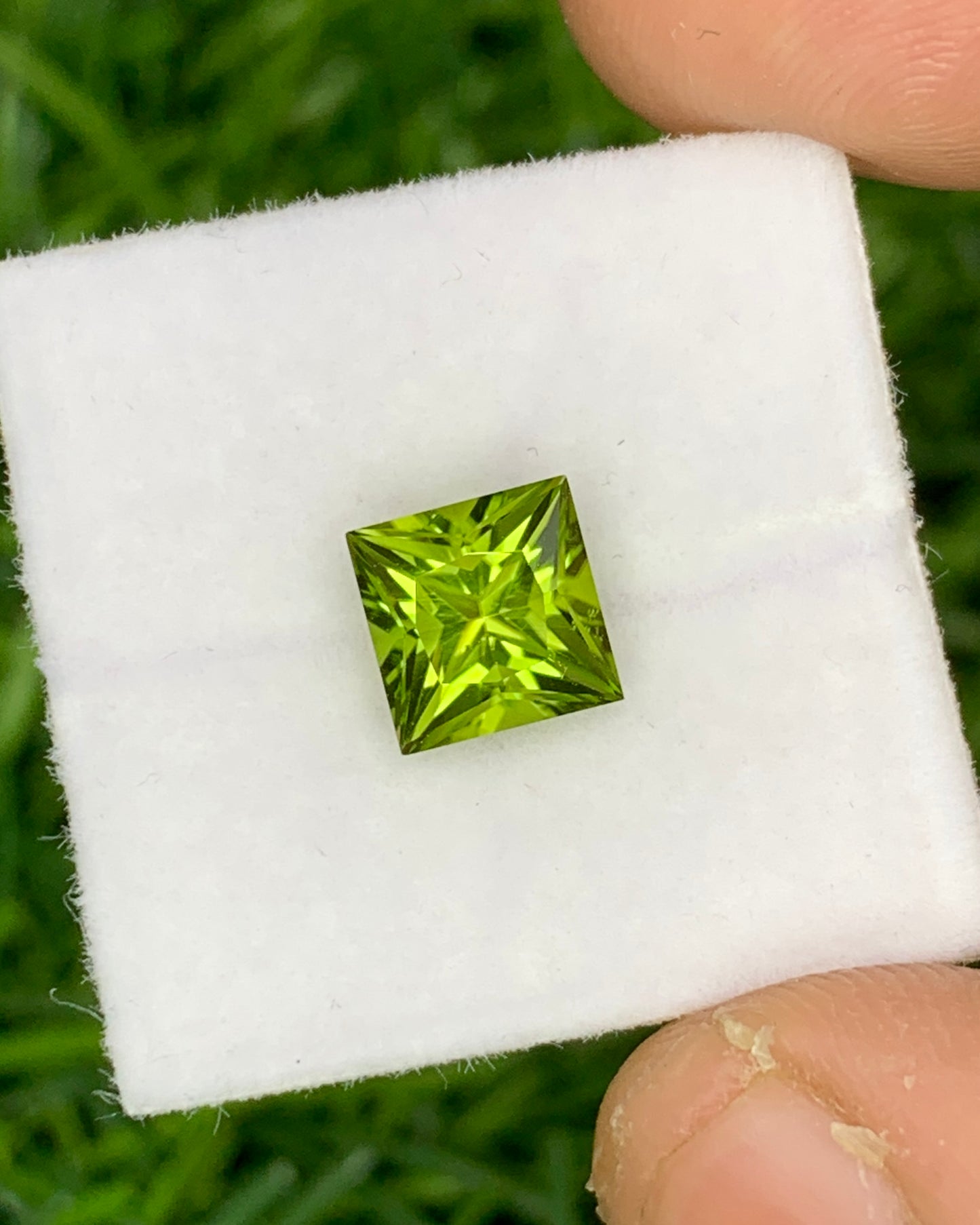 Natural Peridot 1.67 Carat 6.5x6.5 MM Square Shape Faceted Gemstone