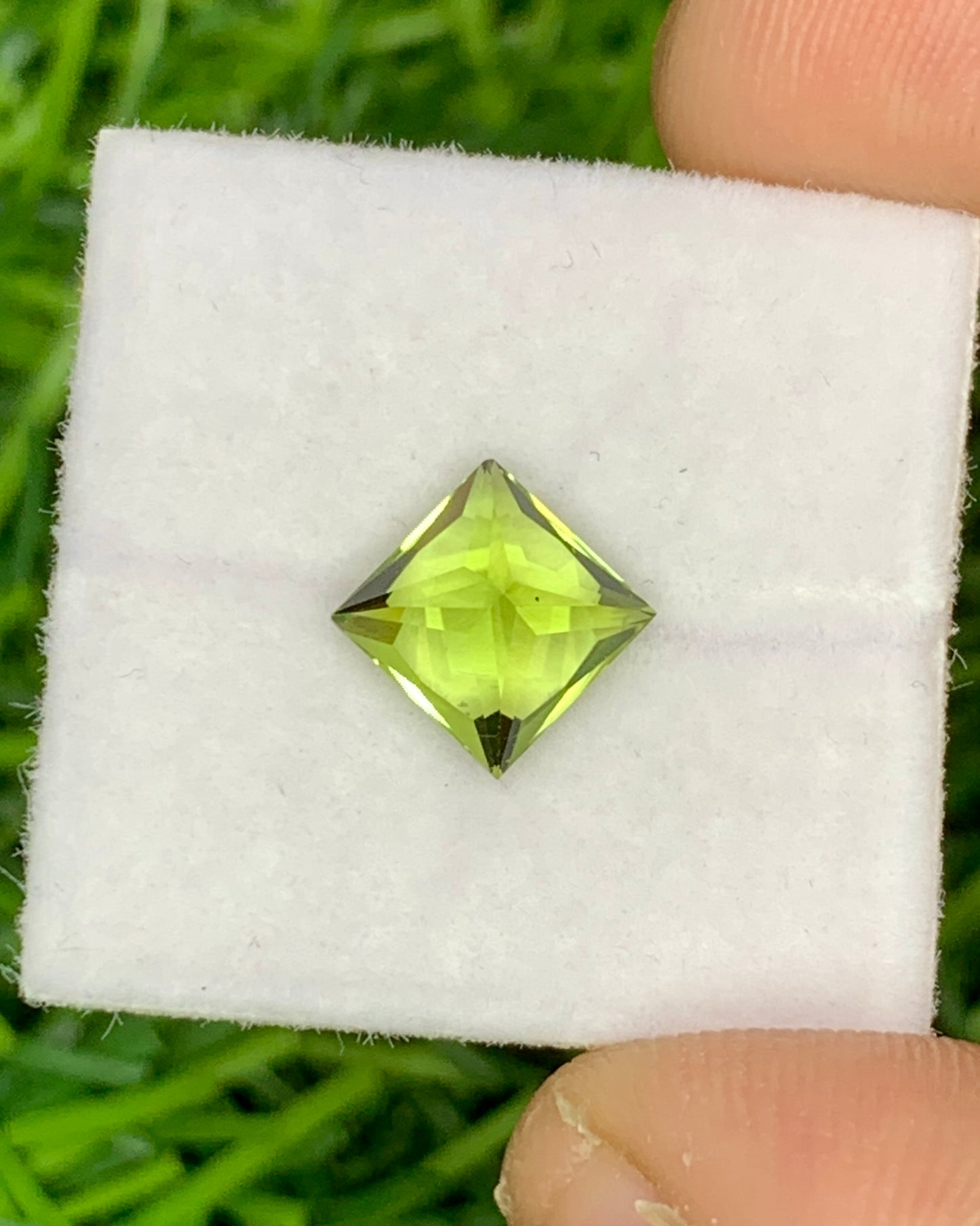 Natural Peridot 1.67 Carat 6.5x6.5 MM Square Shape Faceted Gemstone