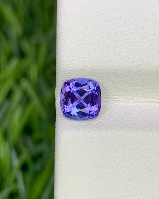Natural Purple Tanzanite 0.63 Carat 5x5 MM Cushion Shape Faceted Gemstone