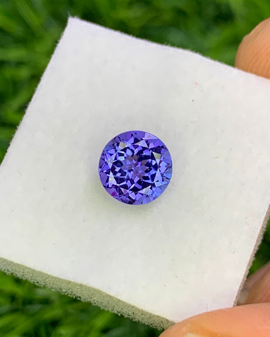 Natural Tanzanite 1.64 Carat 7x7 MM Round Shape Faceted Gemstone