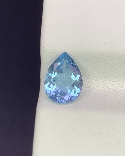 Natural Santa Maria Aquamarine 0.91 Carat 8x6 MM Pear Shape Faceted Gemstone