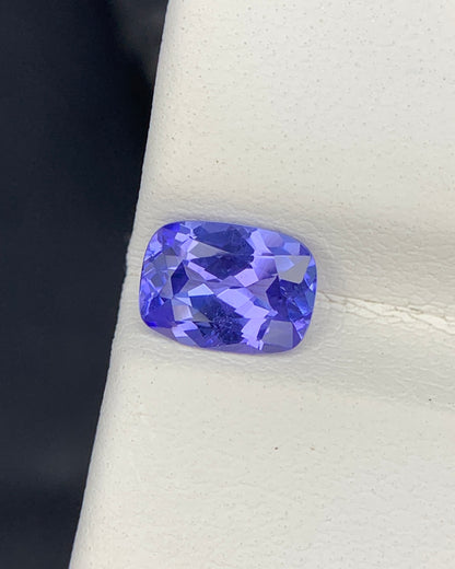 Natural AA Blue Tanzanite 1.06 Carat 7.4x5.4 MM Cushion Shape Faceted Gemstone 