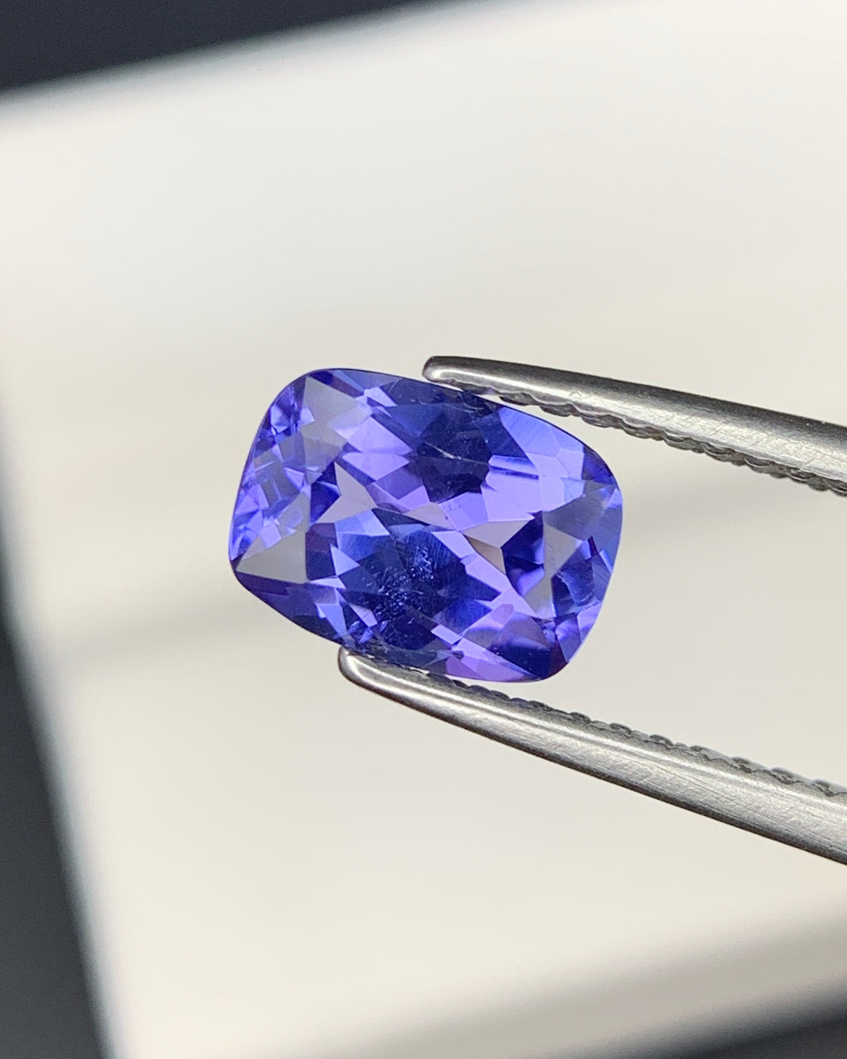 Natural AA Blue Tanzanite 1.06 Carat 7.4x5.4 MM Cushion Shape Faceted Gemstone 