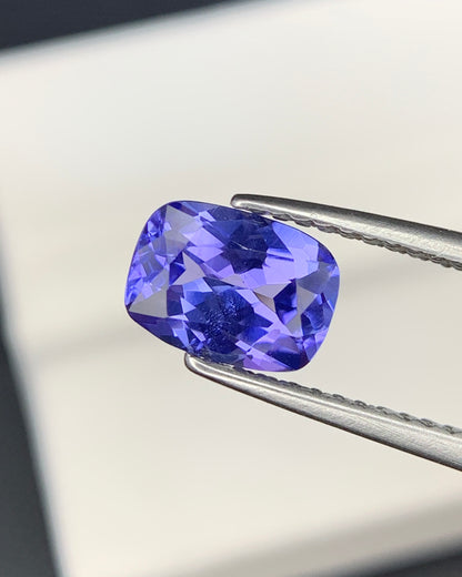 Natural AA Blue Tanzanite 1.06 Carat 7.4x5.4 MM Cushion Shape Faceted Gemstone 