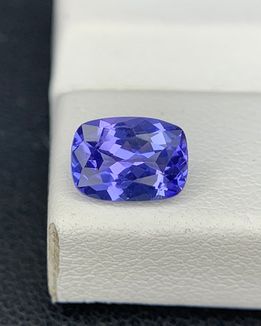 Natural AA Blue Tanzanite 1.06 Carat 7.4x5.4 MM Cushion Shape Faceted Gemstone 