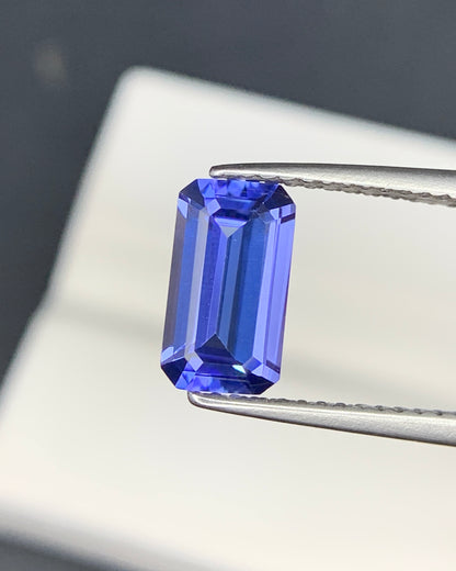 Natural AA Blue Tanzanite 1.37 Carat 9x5x3.3 MM Octagon Shape Faceted Gemstone