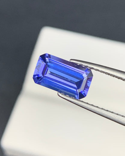 Natural AA Blue Tanzanite 1.37 Carat 9x5x3.3 MM Octagon Shape Faceted Gemstone