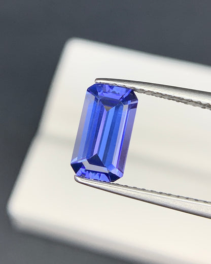 Natural AA Blue Tanzanite 1.37 Carat 9x5x3.3 MM Octagon Shape Faceted Gemstone