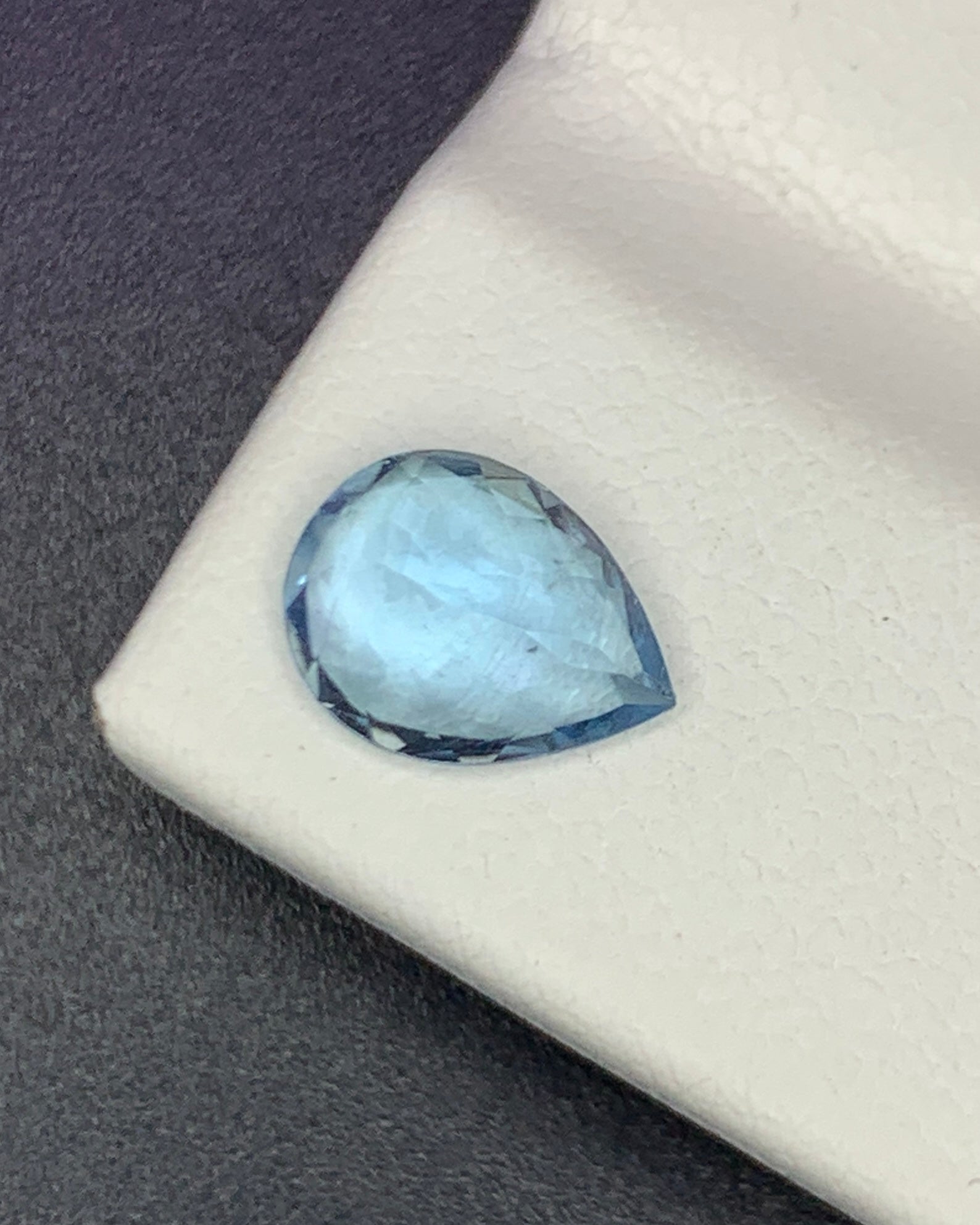 Natural Santa Maria Aquamarine 0.91 Carat 8x6 MM Pear Shape Faceted Gemstone