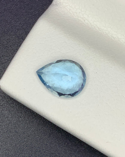 Natural Santa Maria Aquamarine 0.91 Carat 8x6 MM Pear Shape Faceted Gemstone