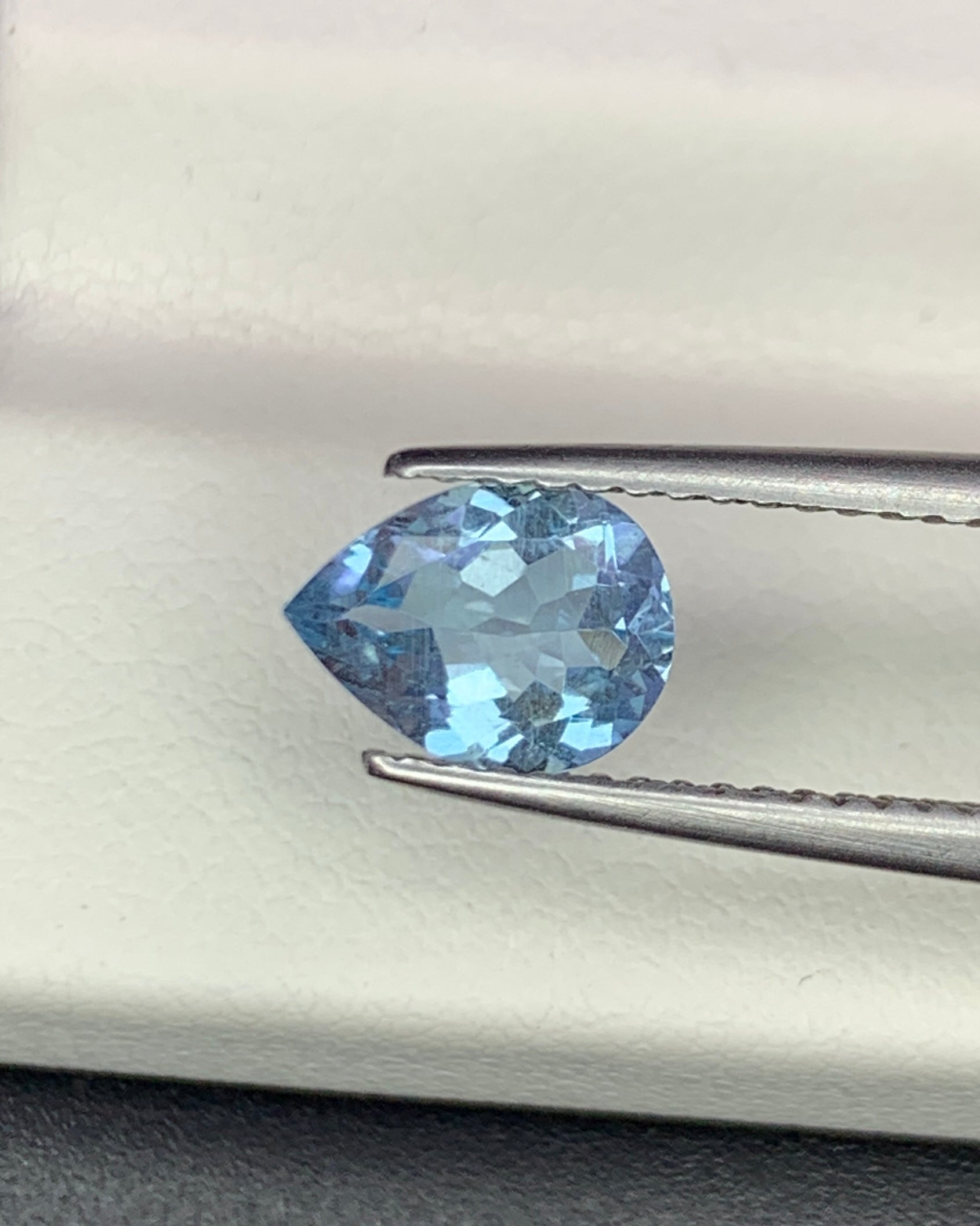 Natural Santa Maria Aquamarine 0.91 Carat 8x6 MM Pear Shape Faceted Gemstone
