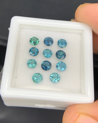 Natural Namibian Tourmaline 1.78 Carat 3.5x3.5 MM Round Shape Faceted Gemstone 11 Piece Lot