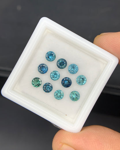 Natural Namibian Tourmaline 1.78 Carat 3.5x3.5 MM Round Shape Faceted Gemstone 11 Piece Lot
