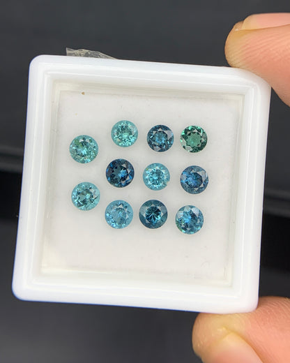Natural Namibian Tourmaline 1.78 Carat 3.5x3.5 MM Round Shape Faceted Gemstone 11 Piece Lot