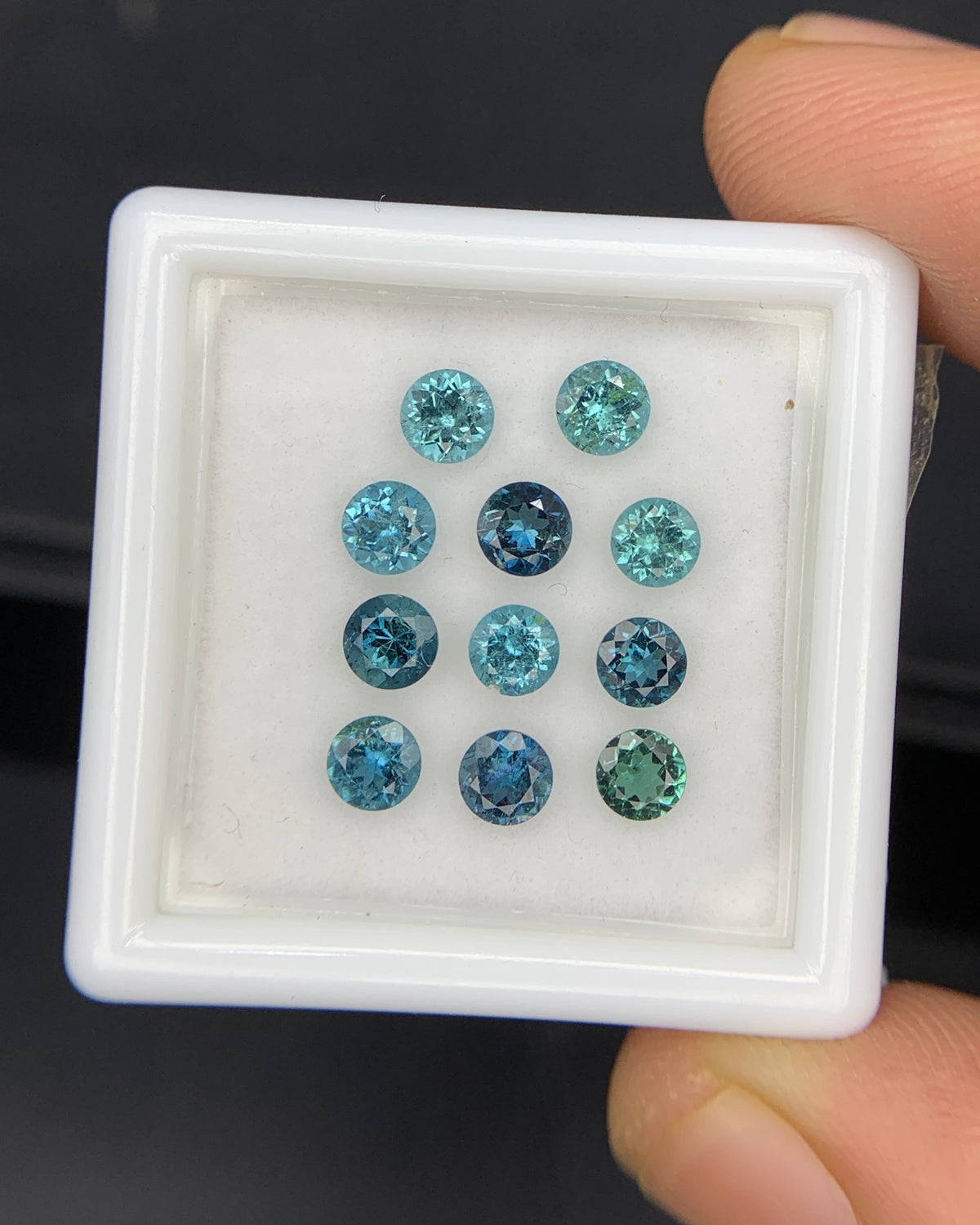 Natural Namibian Tourmaline 1.78 Carat 3.5x3.5 MM Round Shape Faceted Gemstone 11 Piece Lot